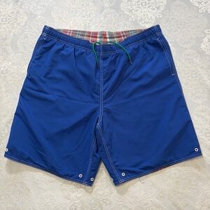 Lands End Reversible Plaid Men’s Swim Trunks Size Large